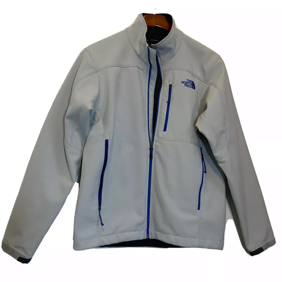 The North Face Windwall Full Zip Fleece lined Jacket Size Small Blue Trim - Picture 3 of 10